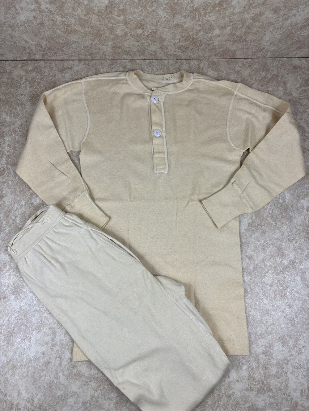 USGI Light Weight Cold Weather Shirt & Drawers Set Sz Small Wool Cotton